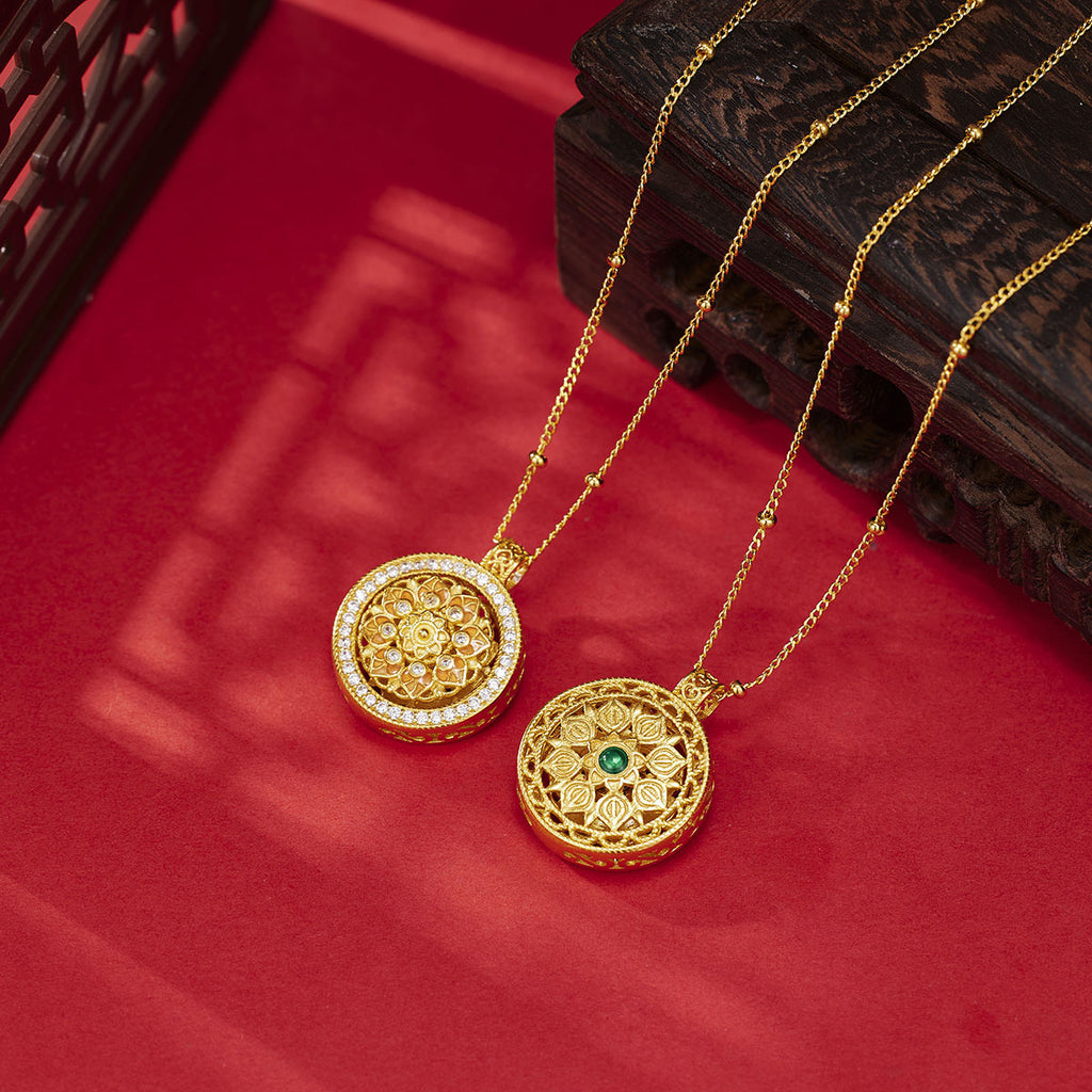 Damen Halskette mit kunstvollem Mandala-Design Shop Nory