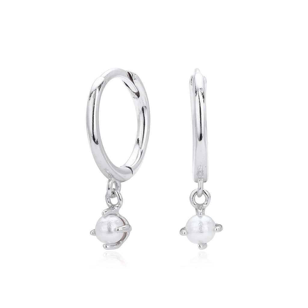 Damen Creolen Ohrringe mit Perlenschmuck Shop Nory