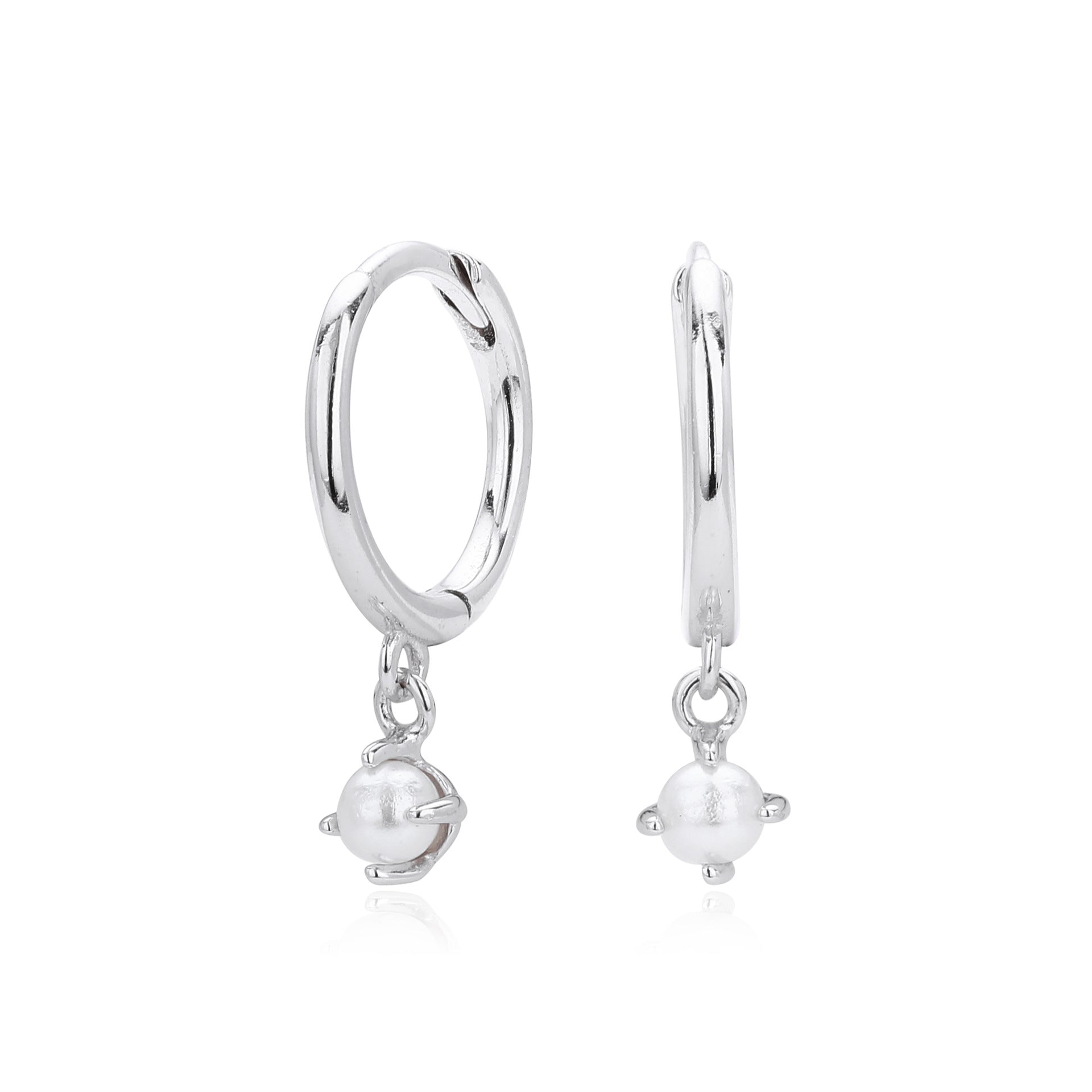 Damen Creolen Ohrringe mit Perlenschmuck Shop Nory