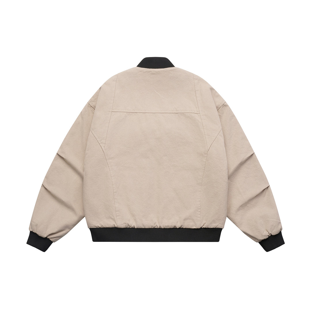 Unisex Leicht wattierte Oversize-Bomberjacke mit rippenkragen und diagonal eingesetzten Taschen Shop Nory