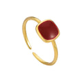 Damenring mit quadratischem Stein und offenen Details Shop Nory