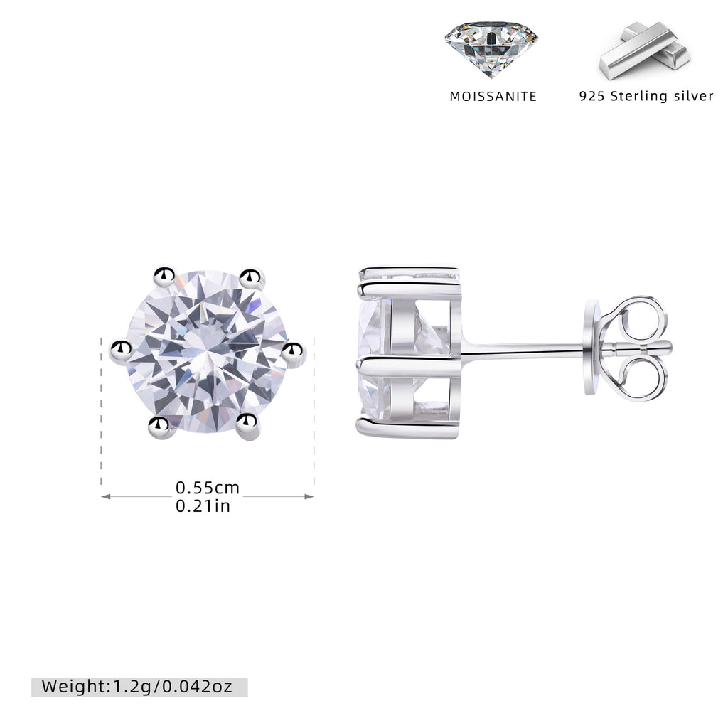 Damen Moissanit Ohrstecker aus 925 Sterling Silber Shop Nory