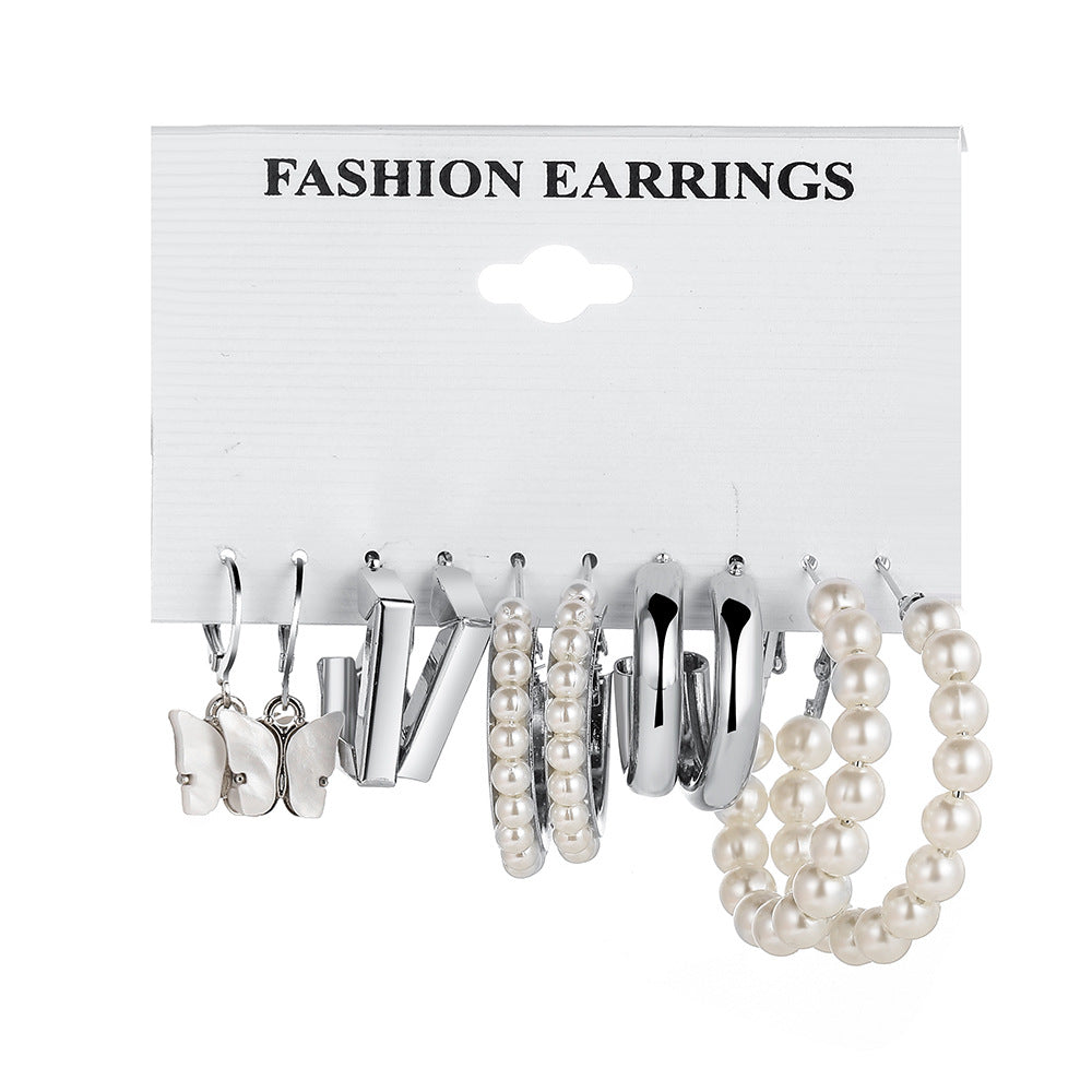 Damen Ohrringe Set mit eleganten Perlen und modernem Design Shop Nory