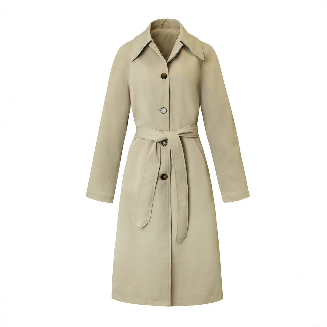 Damen Trenchcoat mit Bindegürtel, tailliertem Schnitt und Hemdkragen Shop Nory