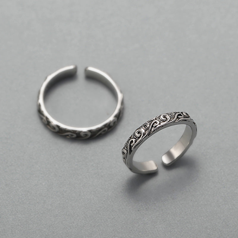 Damen Offener Ring mit kunstvollem Wellenmuster Shop Nory