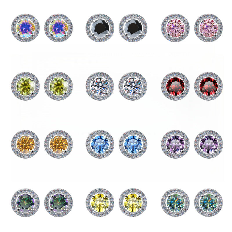 Damen-Ohrstecker mit glitzerndem Kristallbesatz und elegantem Rahmen Shop Nory