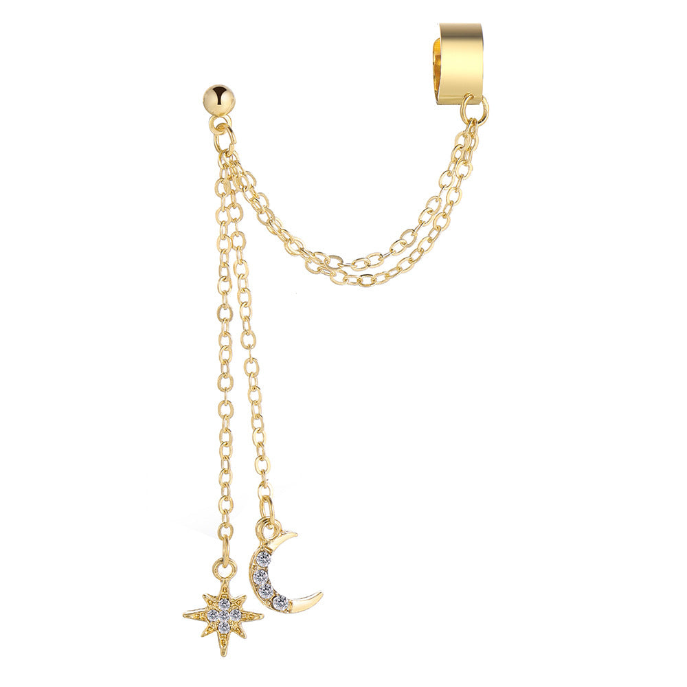 Damen Ohrring mit Mond- und Sternenanhängern Shop Nory