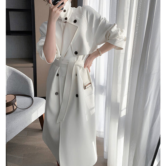 Damen Trenchcoat mit doppelter Knopfleiste und Taillengürtel Shop Nory