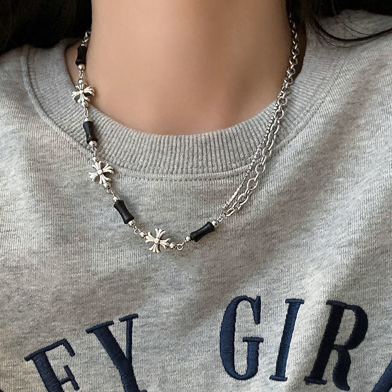 Damen modische Kette mit filigranem Blumen-Design und eleganten Zierelementen Shop Nory