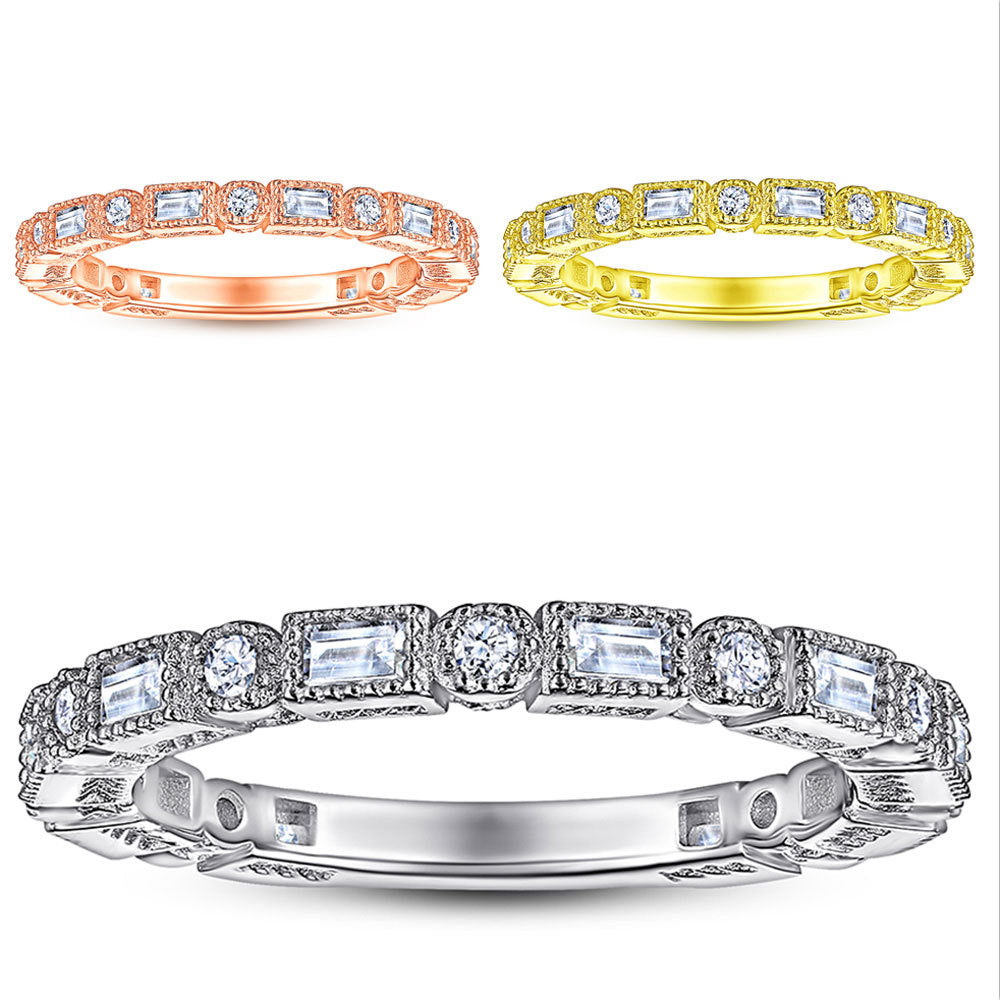 Damen Ring mit funkelnden Zirkonia-Steinen und feiner Detailverarbeitung Shop Nory