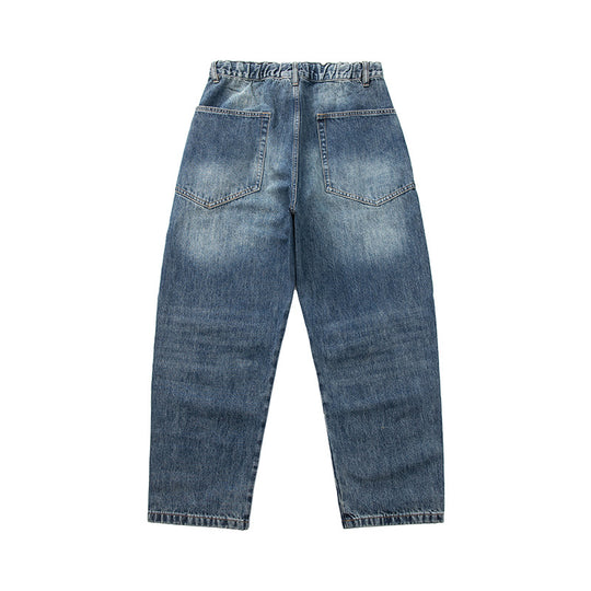 Damen Weite Cropped-Jeans mit hohem Bund, gesteppten Knie-Panels und Kordelzugbund Shop Nory