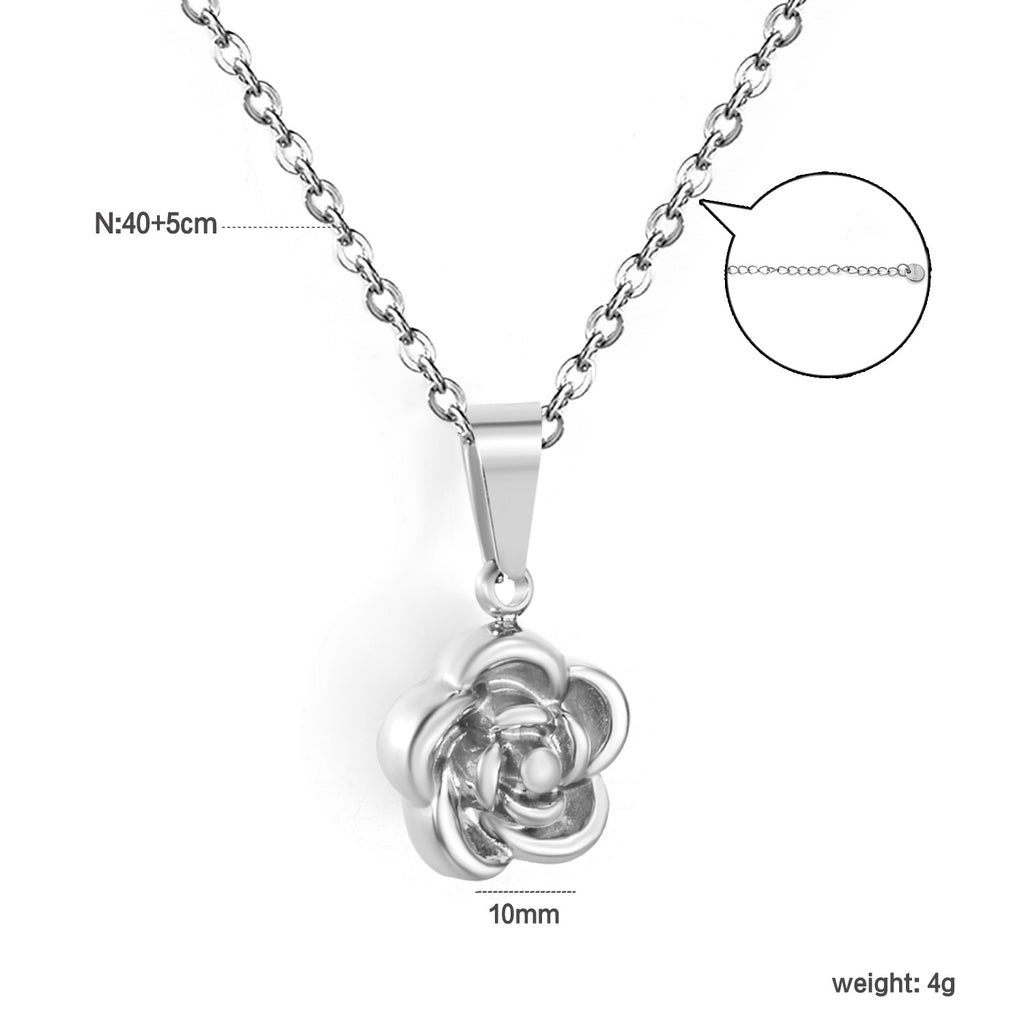 Damen Halskette mit kunstvollem Rosenanhänger und verstellbarem Kettendesign Shop Nory