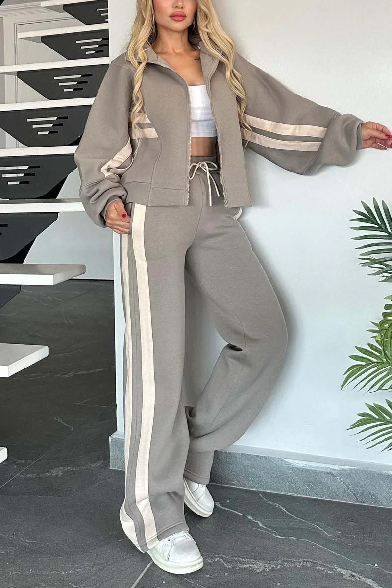 Damen Zweiteiliges Sweatset mit Reißverschlussjacke und High‑Waist Relaxed-Jogginghose Shop Nory