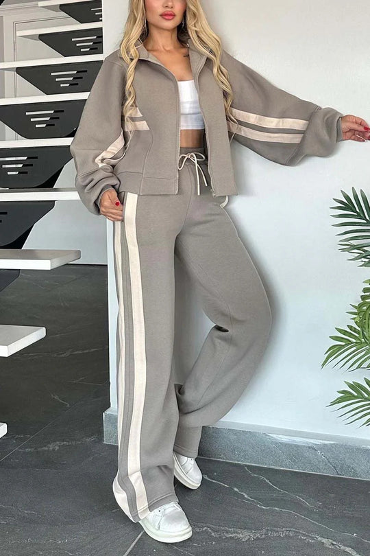Damen Zweiteiliges Sweatset mit Reißverschlussjacke und High‑Waist Relaxed-Jogginghose Shop Nory