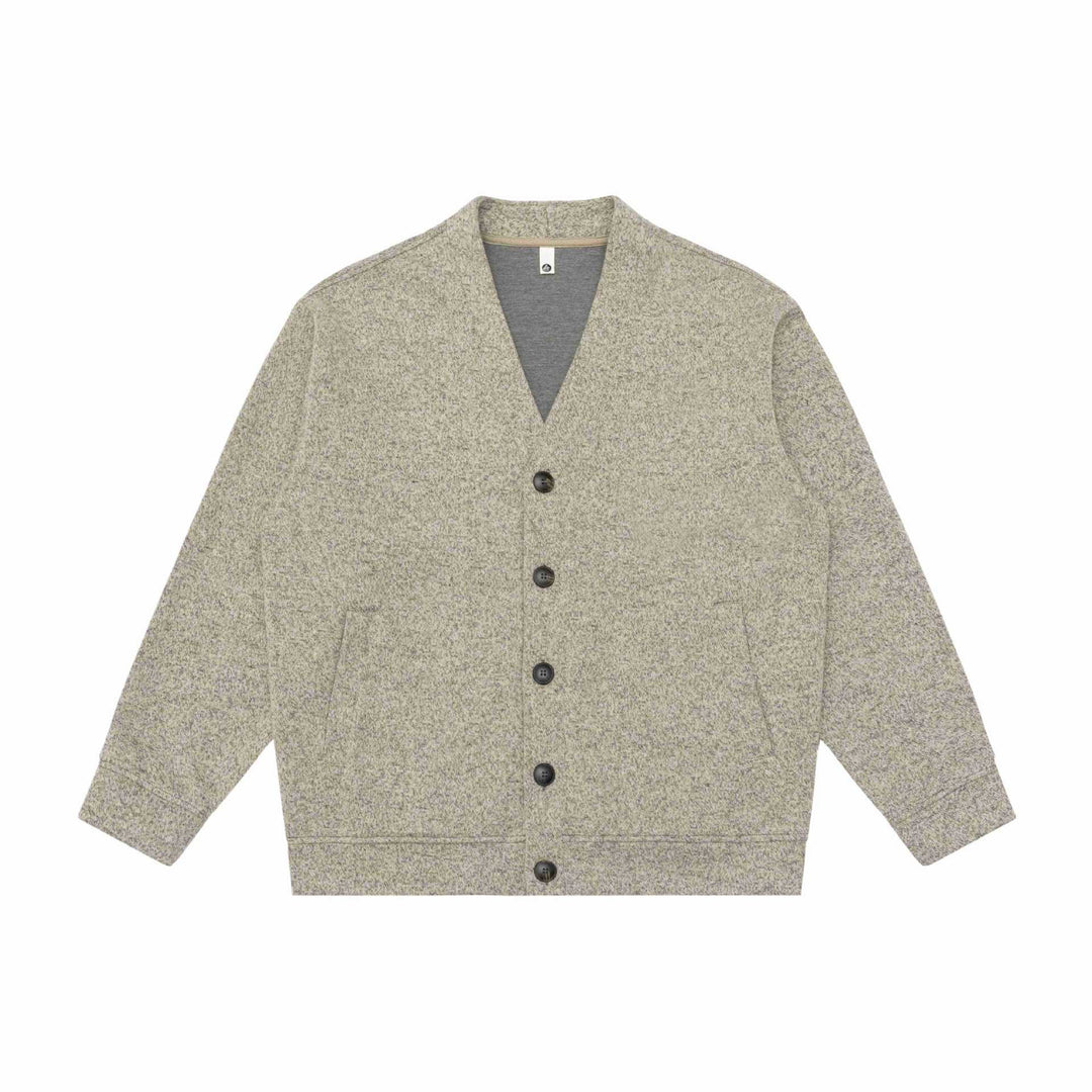 Unisex V-Ausschnitt Cardigan mit Strukturstrick und aufgesetzten Taschen Shop Nory