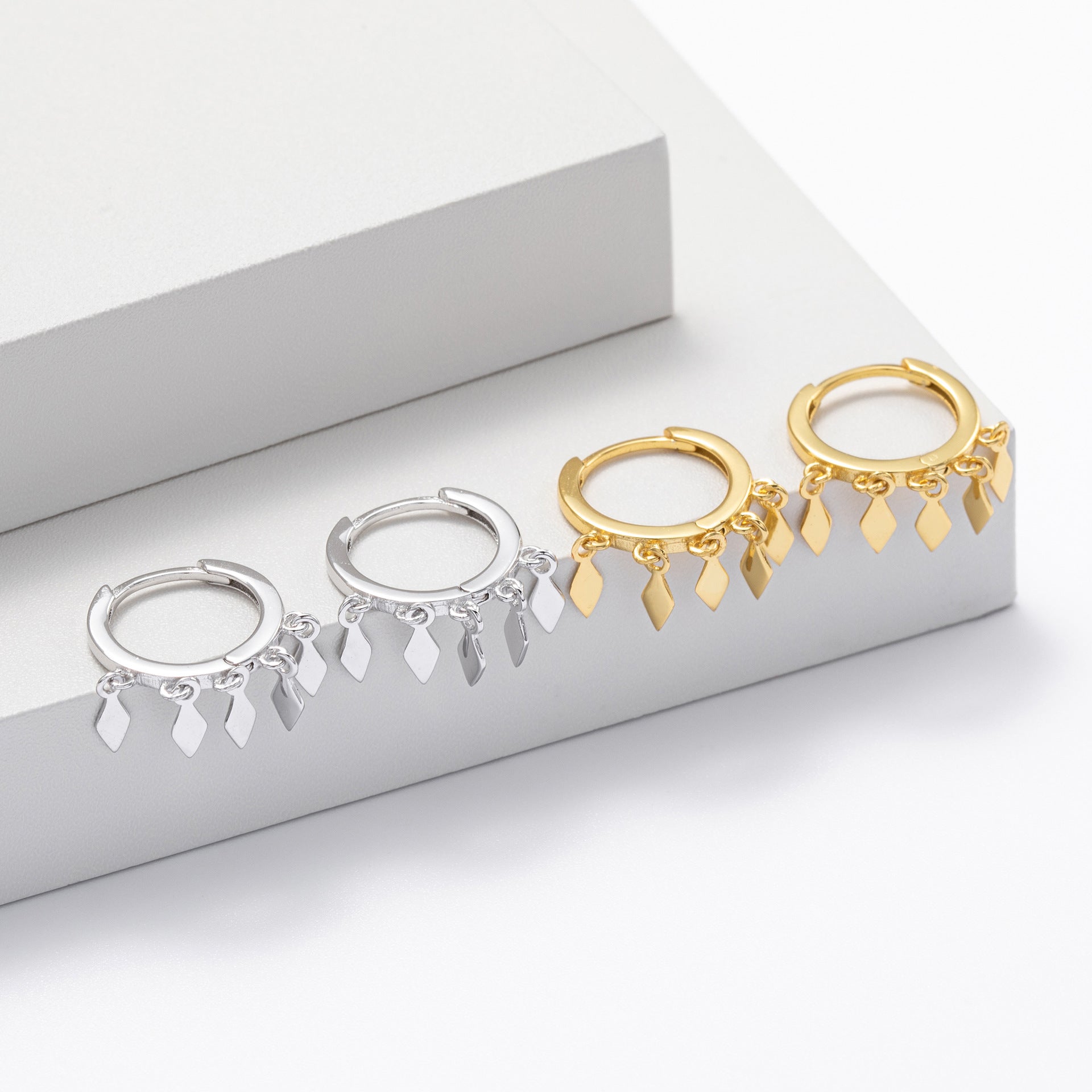 Damen Ohrhänger mit schickem Anhänger-Design aus hochwertigem 925 Sterling Silber Shop Nory