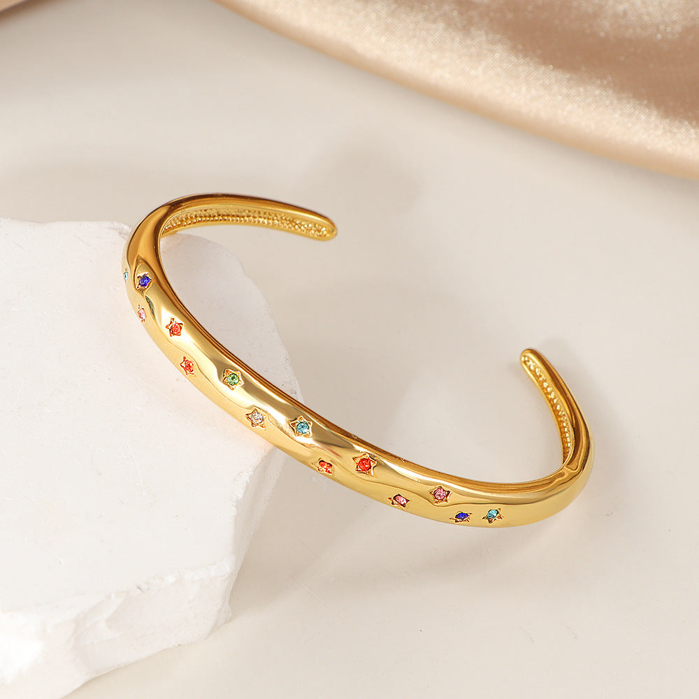 Frauen Bunte Edelstein Armreif Shop Nory