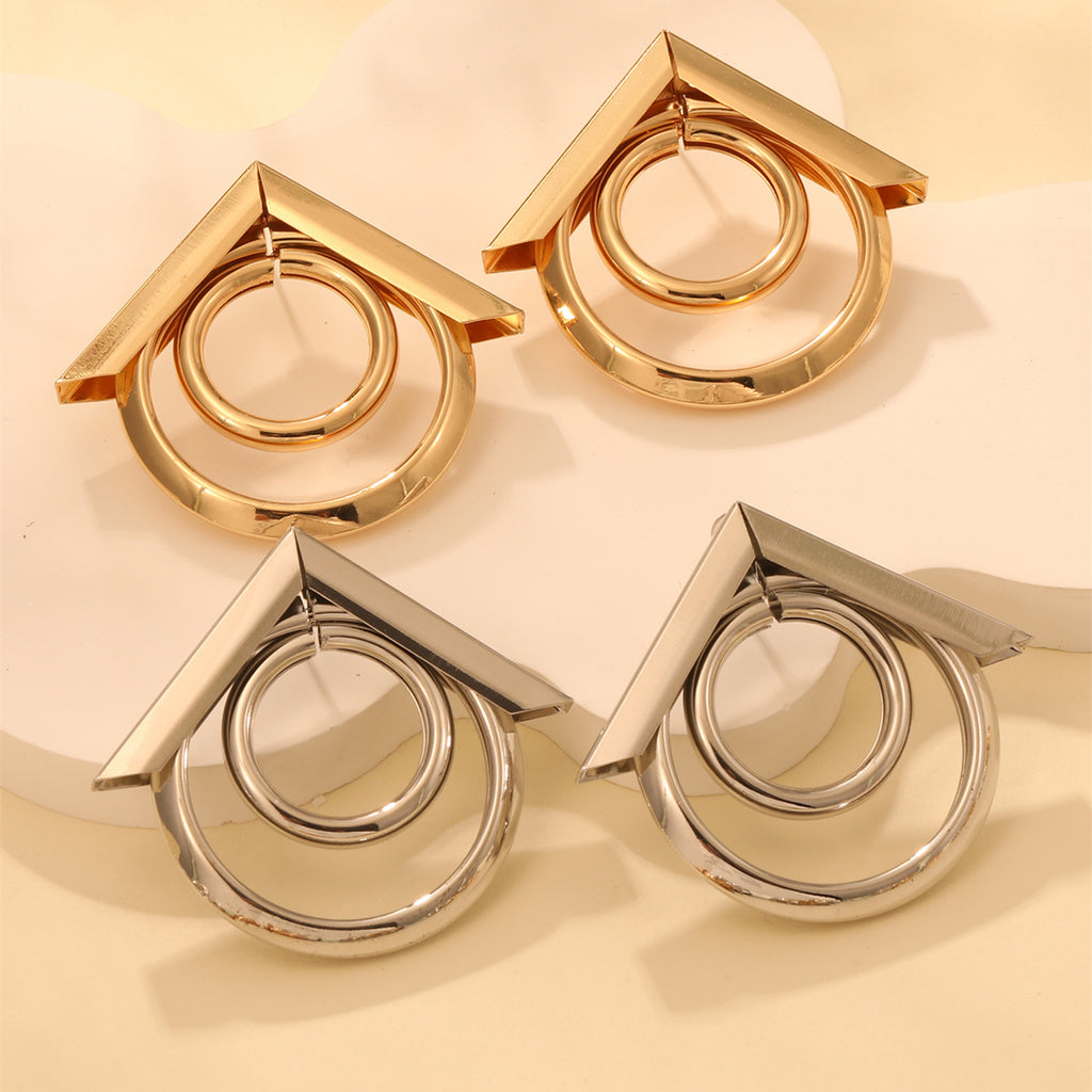 Damen Hängende Ohrringe mit elegantem, geschwungenem Ringdesign Shop Nory