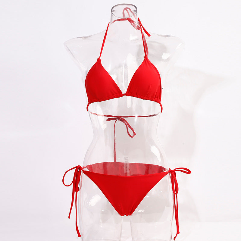 Damen Triangel-Bikini mit verstellbaren BindShopnoryändern und raffinierten Details