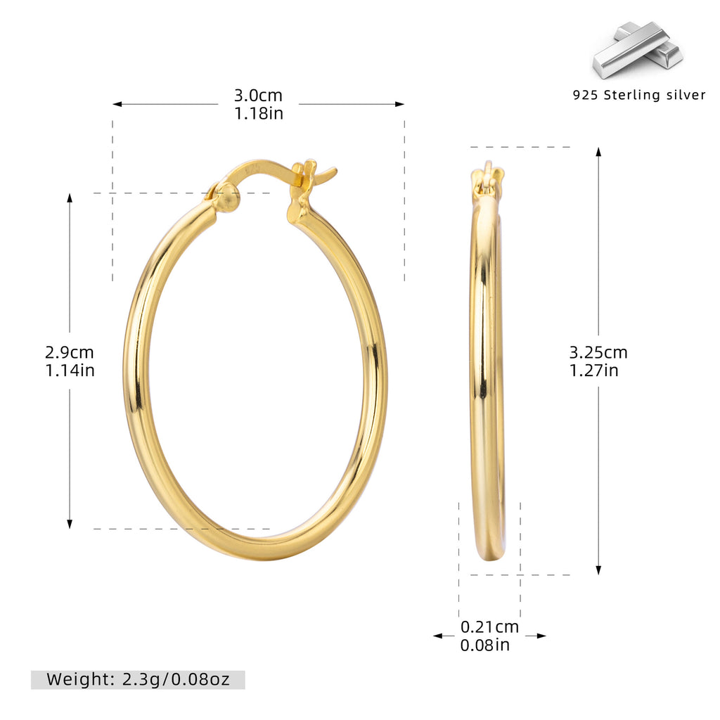 Damen Creolen im eleganten, minimalistischen Design aus 925 Sterling Silber Shop Nory