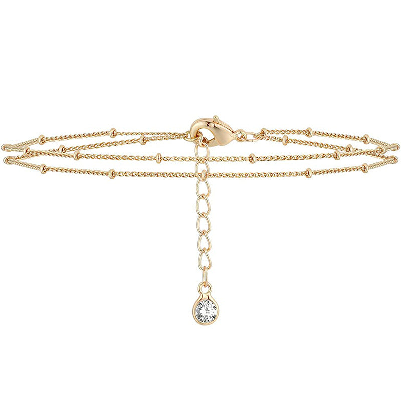 Damen modisches Fußkettchen mit eleganten Glieder- und Glitzerakzenten Shop Nory