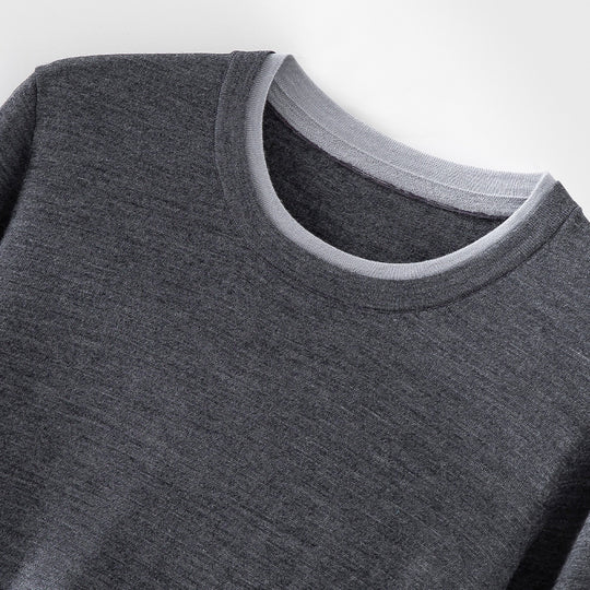 Damen Leichter Feinstrick-Langarmpullover mit Kontrastbündchen und Rundhalsausschnitt Shop Nory