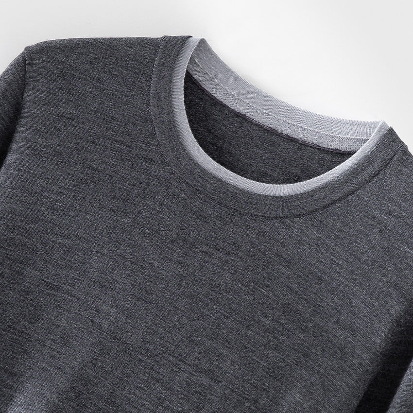 Damen Feiner Rundhalspullover aus Merino-Mix mit Kontrastbündchen Shop Nory