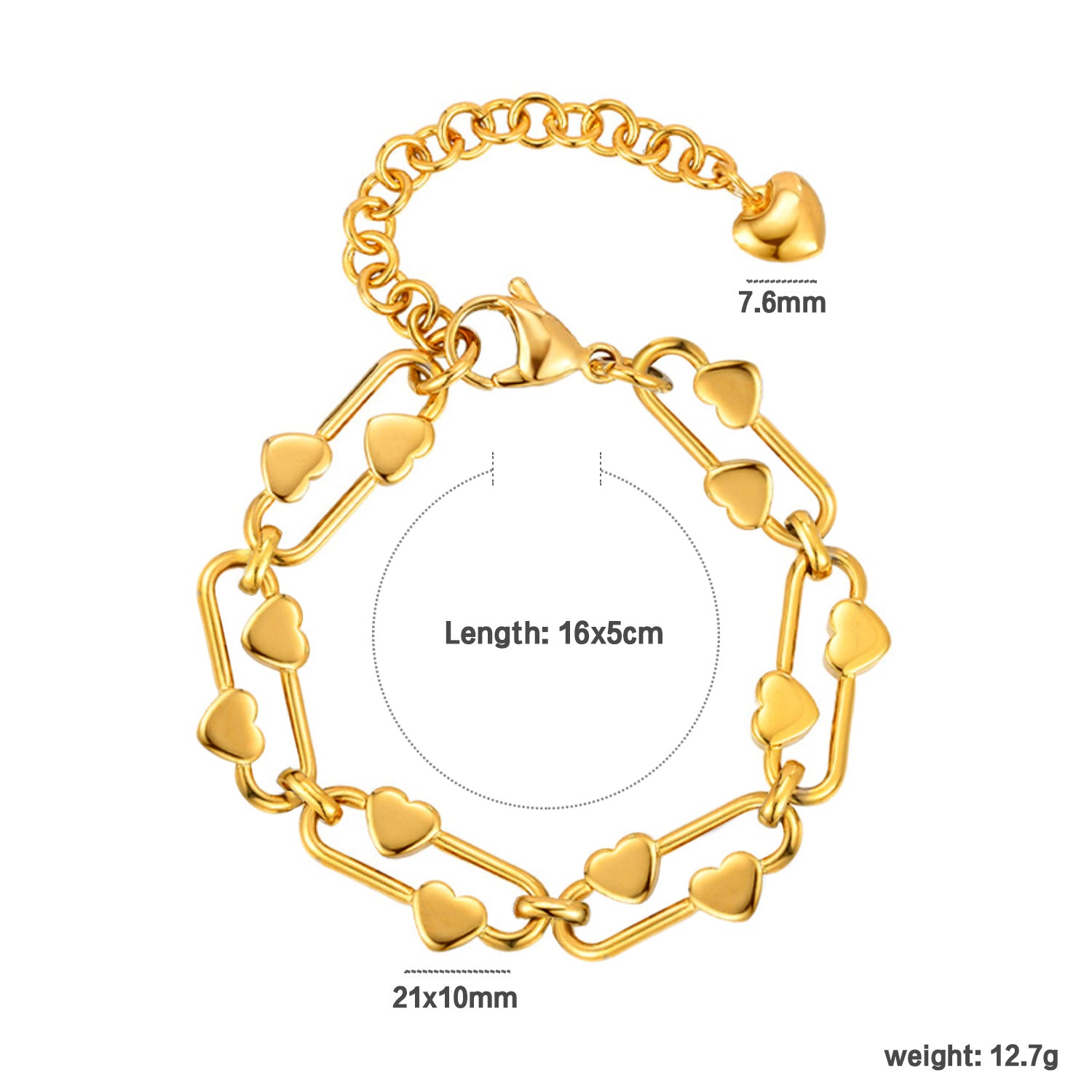 Damen Armband mit stilvollem Herzdesign und verstellbarem Kettenschluss Shop Nory