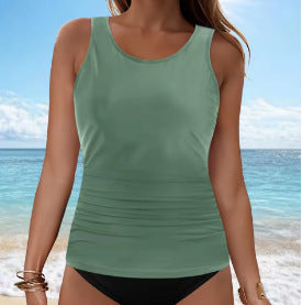 Damen Tankini-Oberteil mit Raffung