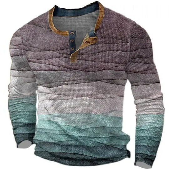 Herren Sportliches Langarmshirt mit Knopfleiste Shop Nory