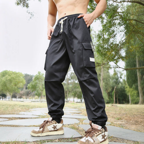 Herren Multifunktionale Cargo-Joggerhose mit elastischem Tunnelzugbund, verschließbaren Beintaschen und verstärkten Knieeinsätzen Shop Nory