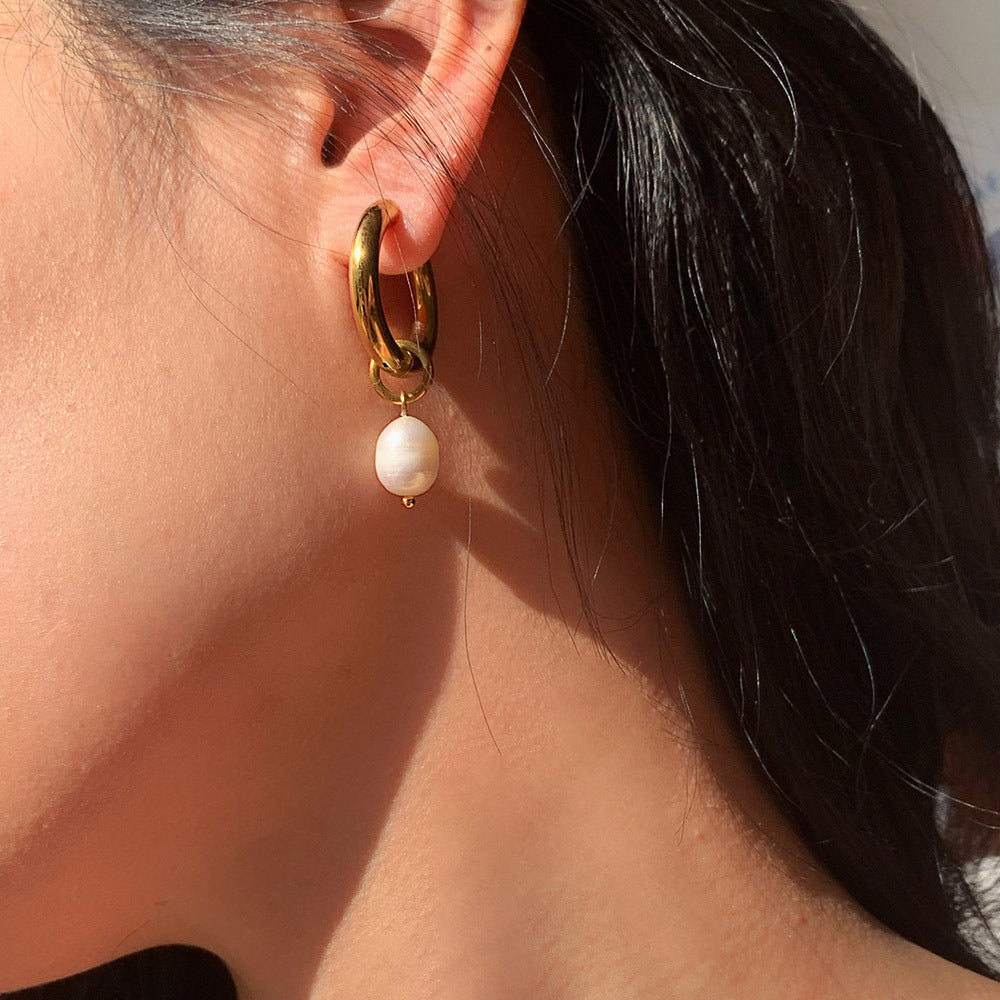Damen Ohrhänger mit elegantem Perlenanhänger und modernem Design Shop Nory