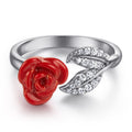 Damenring mit blühendem Rosen-Design und funkelnden Zirkoniasteinen Shop Nory