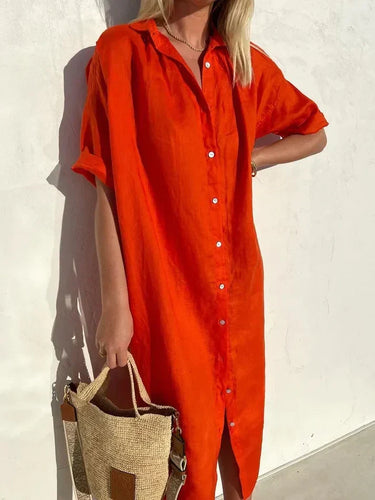 Lässiges Blusenkleid Mit Knopfleiste