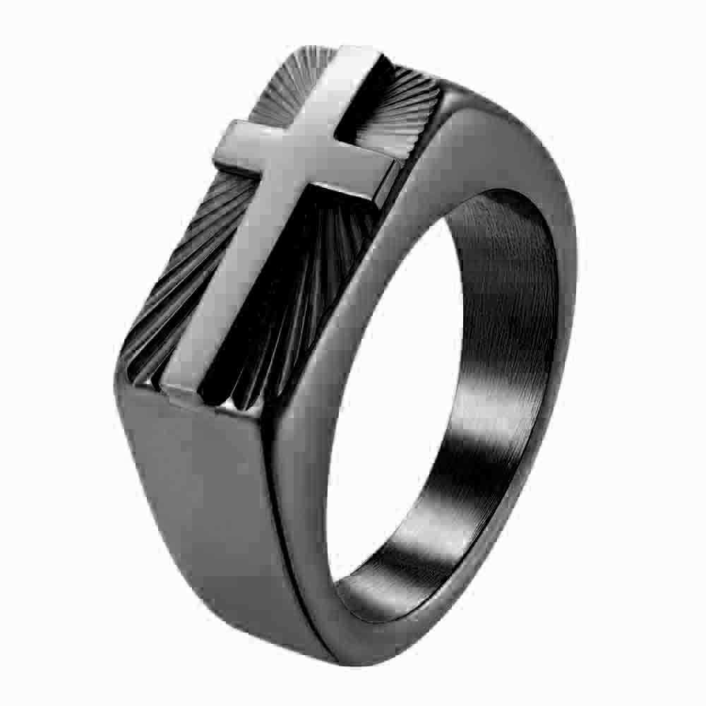 Herren Ring mit kunstvollem Kreuzdesign Shop Nory