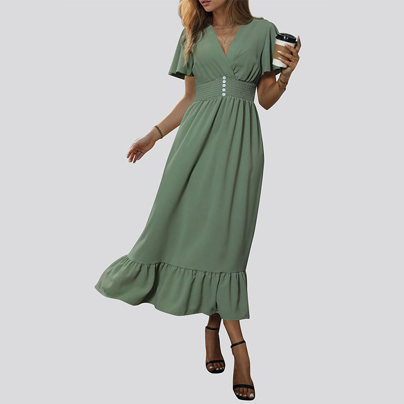 Damen Elegant fließendes Maxikleid Shop Nory