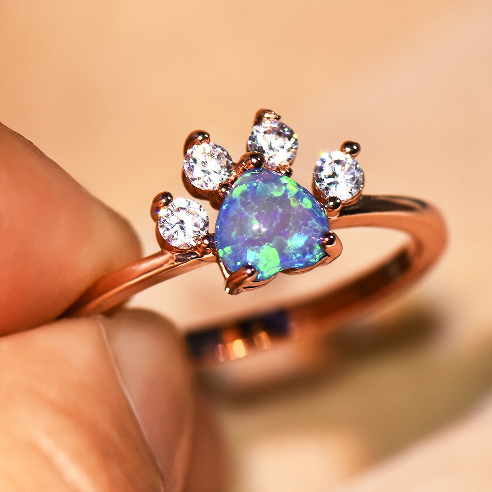 Damen Ring mit funkelndem orangefarbenem Stein und floralem Design Shop Nory