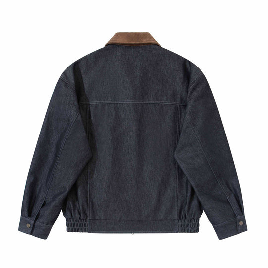 Herren Boxy-Denim-Blousonjacke mit Wildlederkragen und elastischem Saum Shop Nory