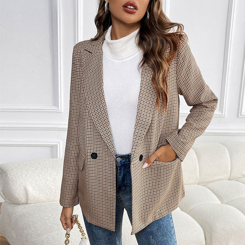 Damen Modischer Karoblazer Shop Nory