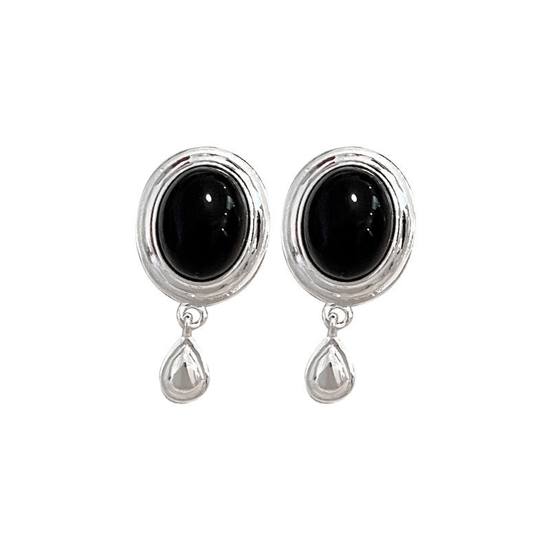 Damen Ohrringe mit elegantem Tropfen-Design und schimmerndem Onyx Shop Nory