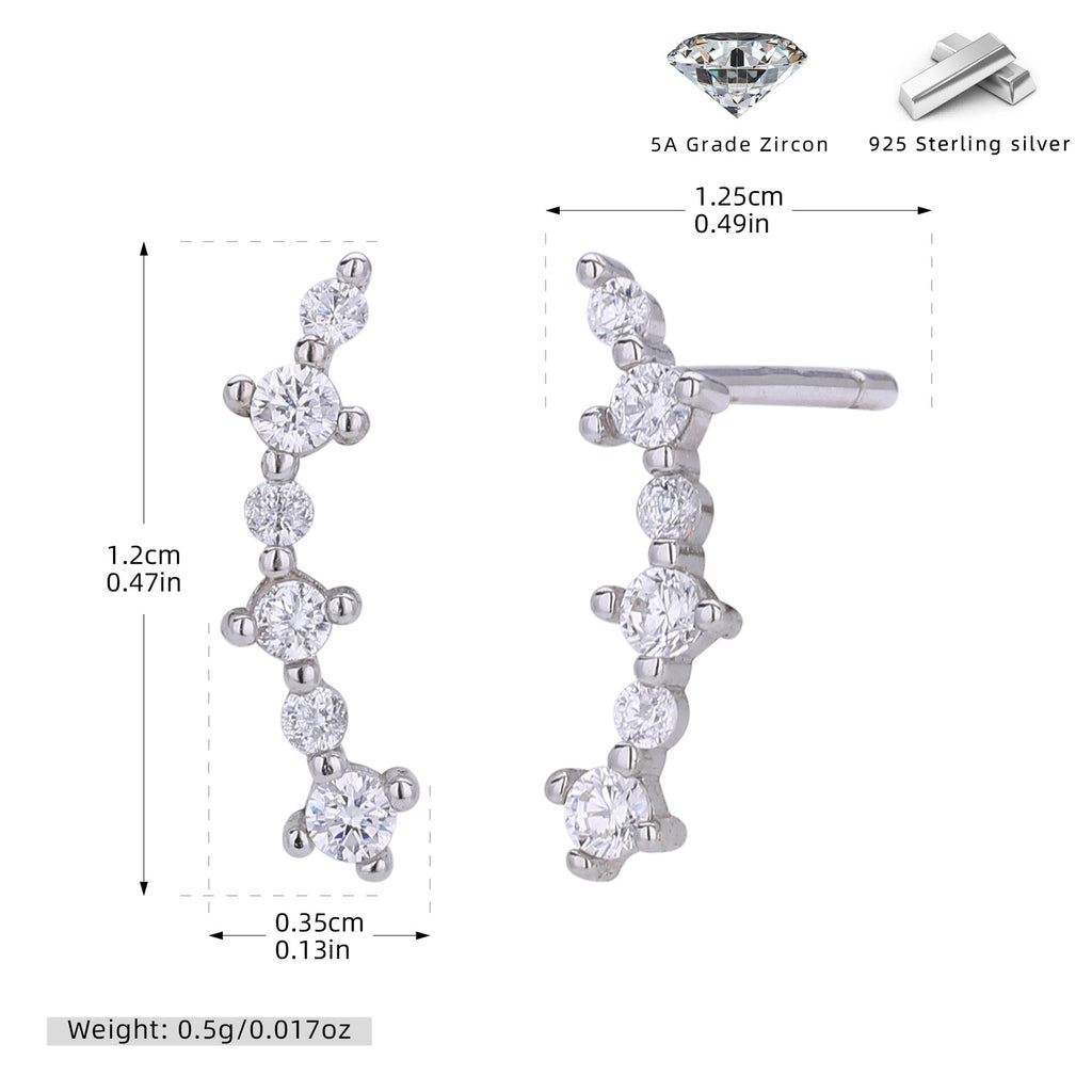 Damen Ohrhänger mit funkelnden Zirkonstein-Details aus 925 Sterling Silber Shop Nory