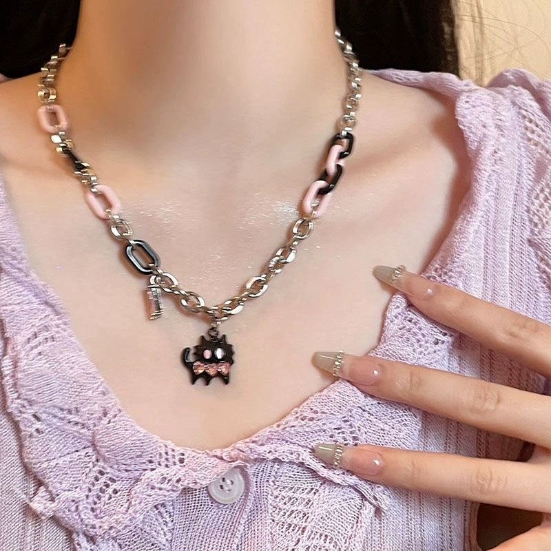 Damen Halskette mit verspieltem Anhänger und Glitzer Shop Nory