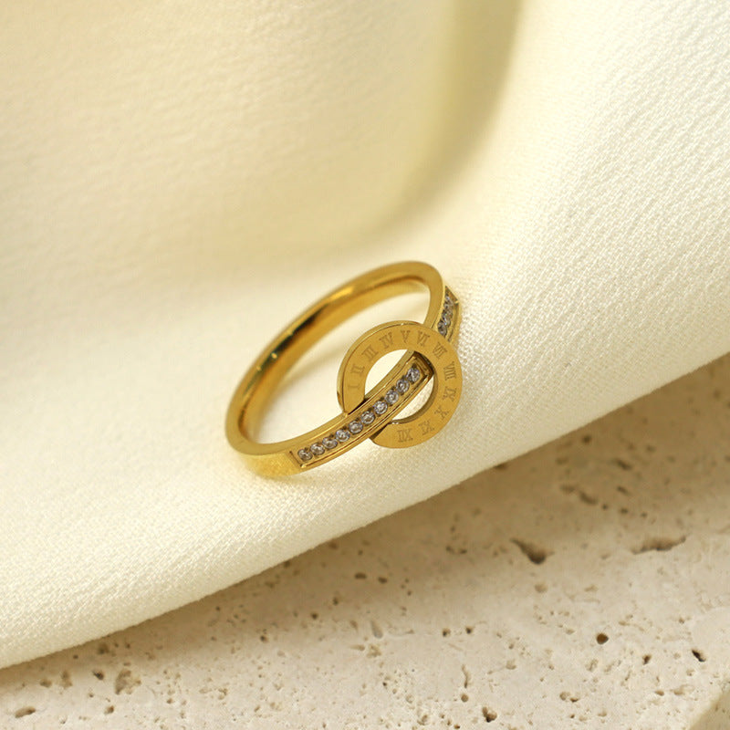 Damen Designer Ring mit funkelnden Zirkonia Steinen Shop Nory