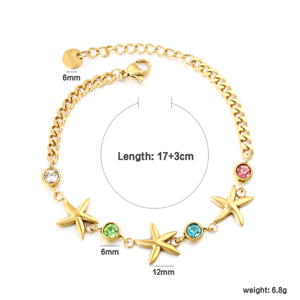 Damen Armband mit funkelndem Sternenanhänger und verstellbarem Design Shop Nory