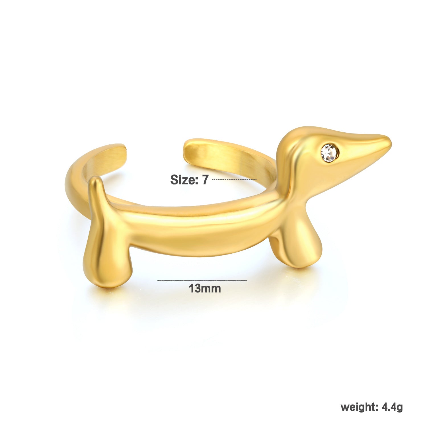 Damen Ring im modernen Hundedesign mit funkelndem Zirkonia Shop Nory