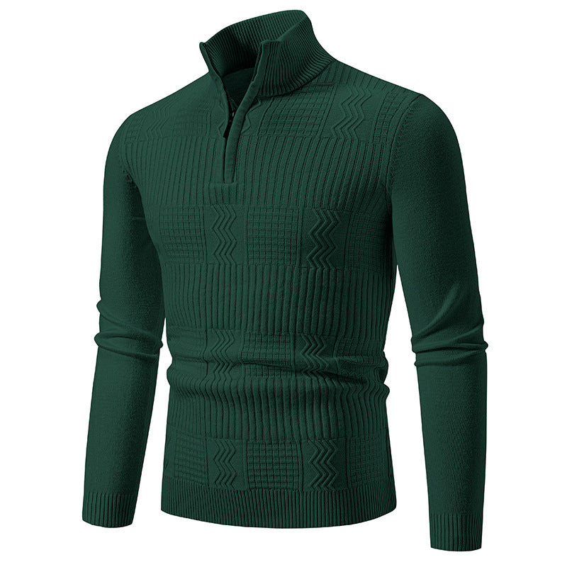 Herren Strukturierter Halbzip-Mockneck-Pullover mit Zopfmuster Shop Nory