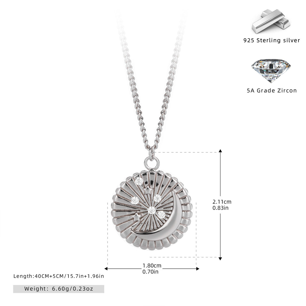 Damen Halskette mit einzigartigem Muschelanhänger aus 925er Sterlingsilber und funkelnden Zirkonia Shop Nory