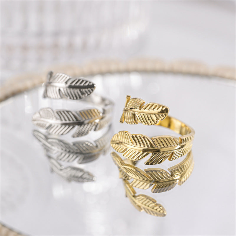 Damen Ring mit kunstvollem Blattdesign Shop Nory