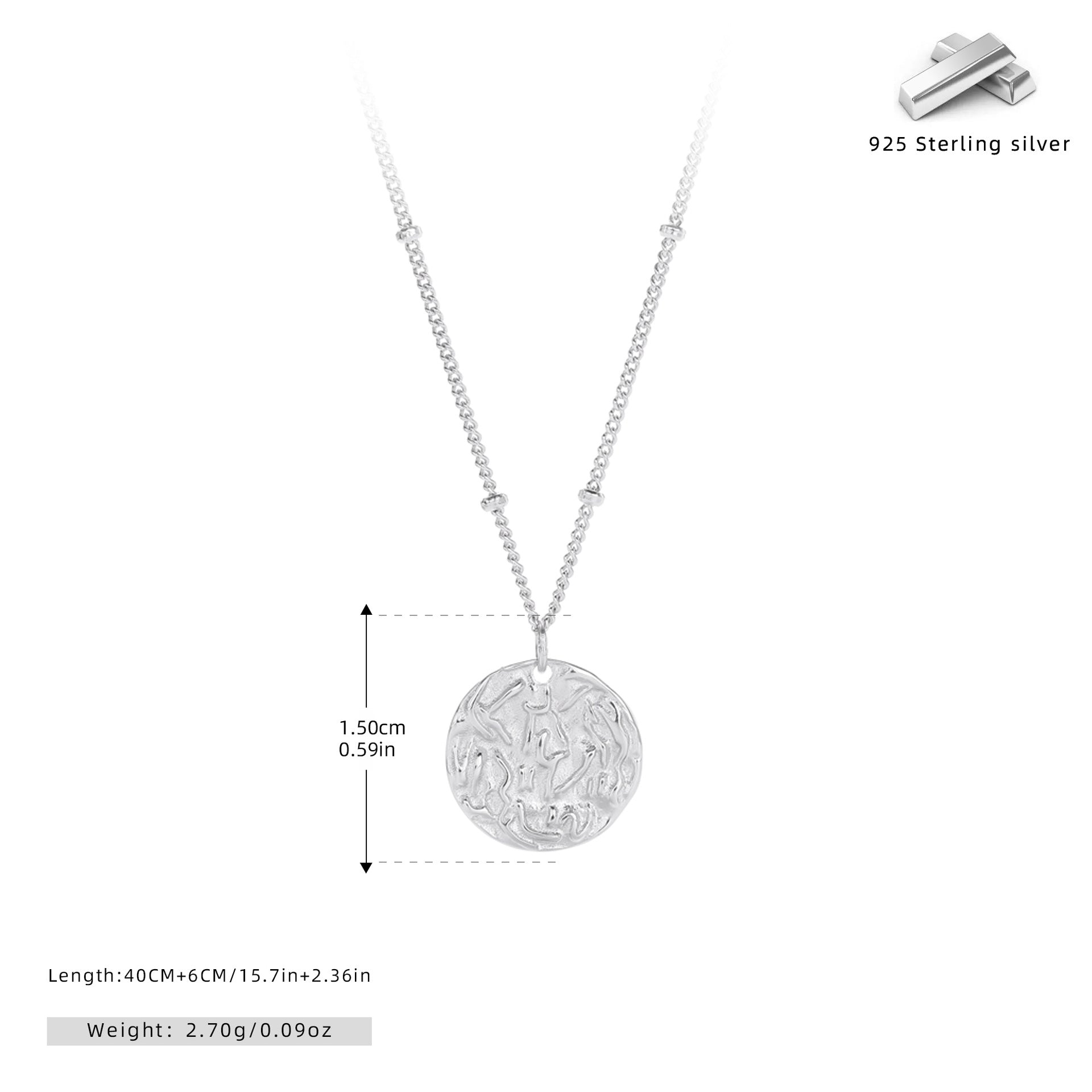 Damen Halskette mit graviertem Medaillonanhänger Shop Nory