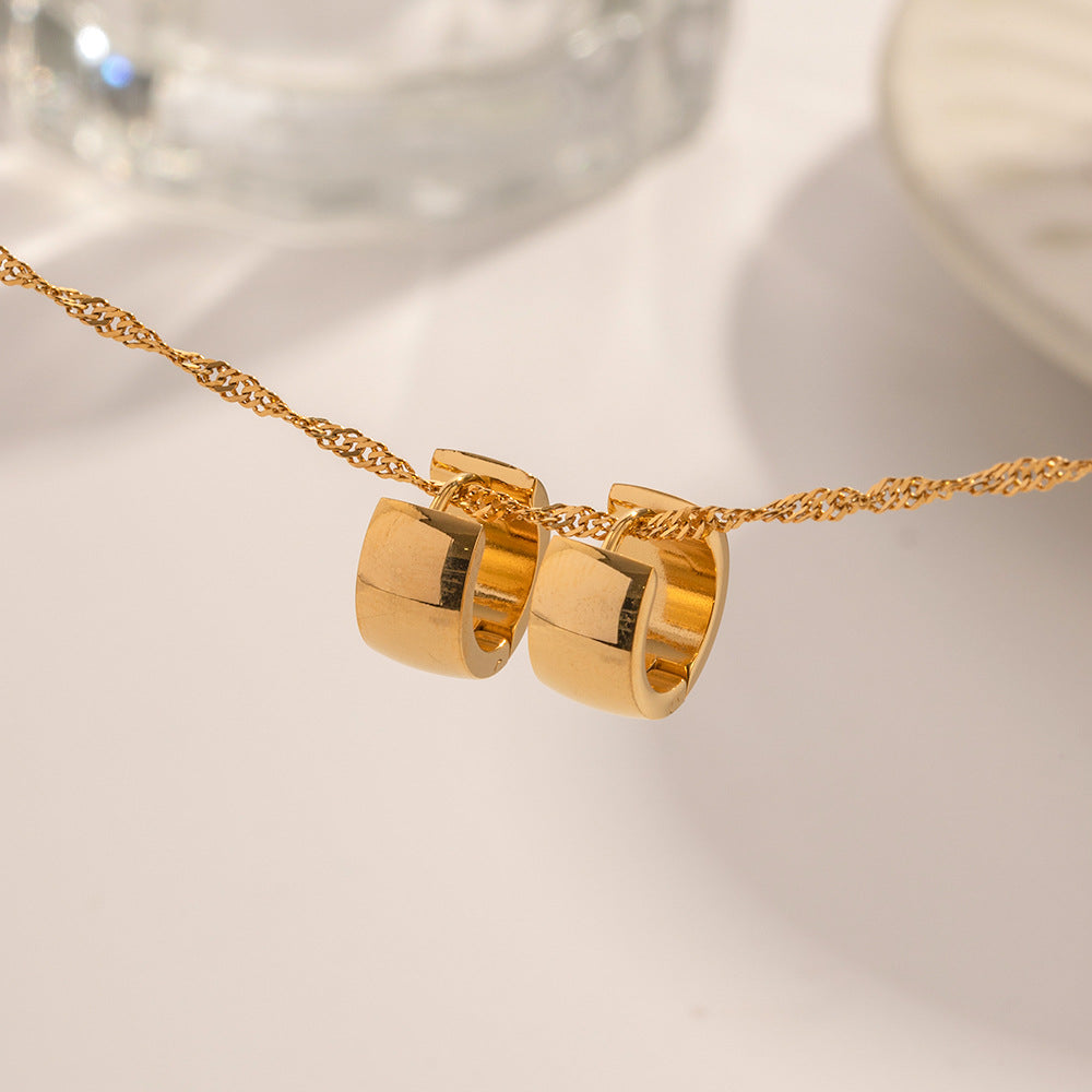 Damen Creolen Ohrringe mit modernem, glänzendem Design Shop Nory